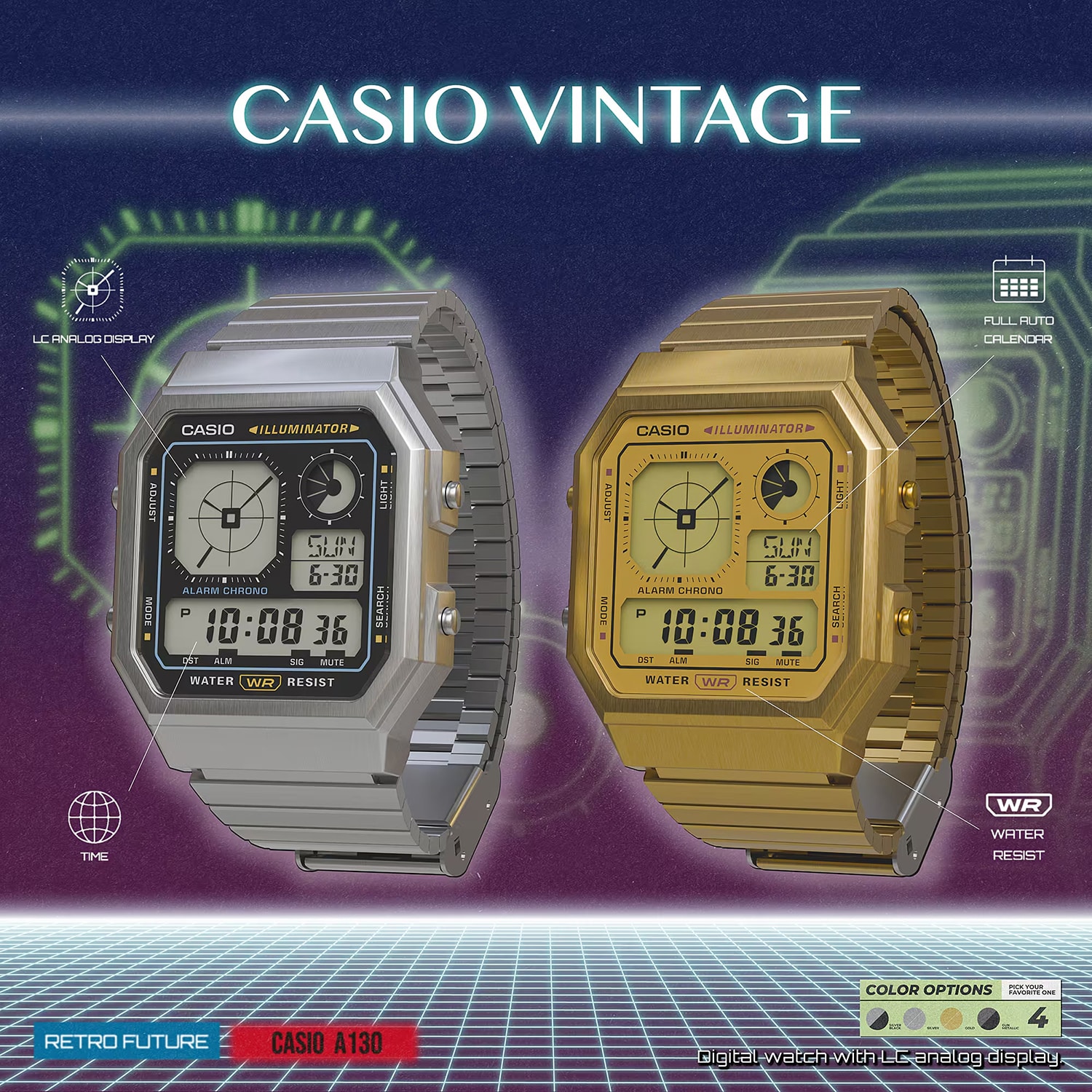 Casio Edgy 34mm - A130WE-1AEF - Bilde 6