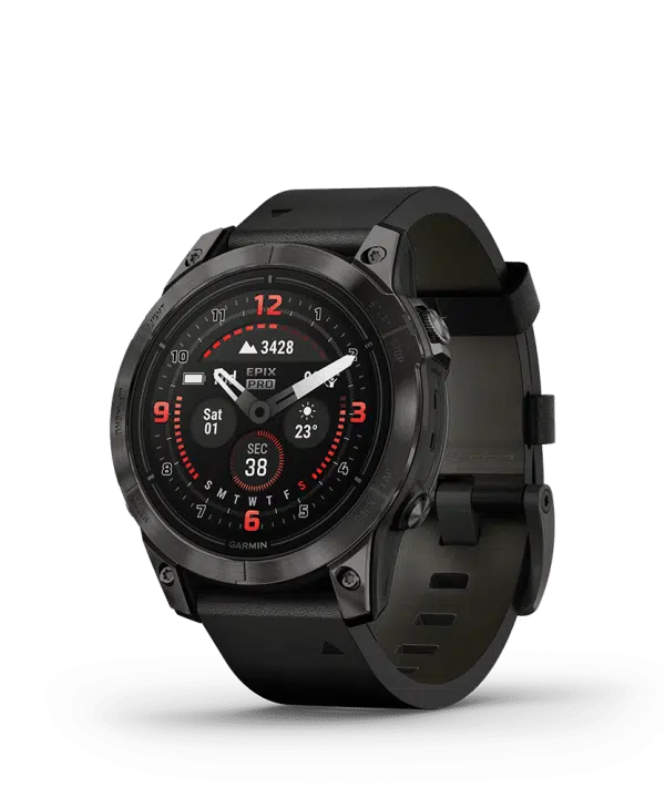 Garmin epix Pro (Gen 2) – Sapphire Edition 47mm, Carbon Gray, Leather - Bilde 2