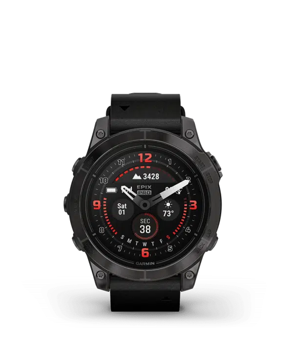 Garmin epix Pro (Gen 2) – Sapphire Edition 47mm, Carbon Gray, Leather