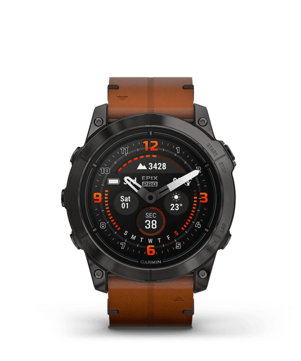 Garmin epix Pro (Gen 2) – Sapphire Edition 51mm, Carbon Gray, Leather
