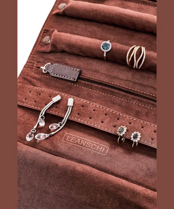 Leanschi jewellery travel pouch/brown