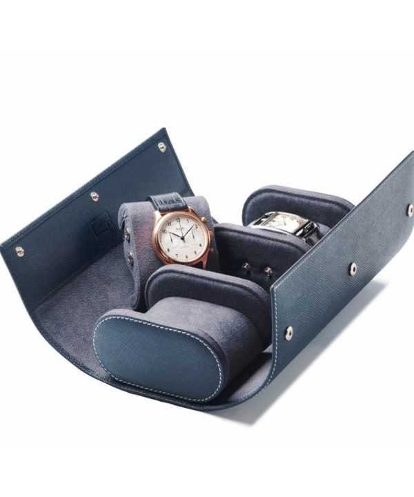 Leanschi 3 watch roll/blue leather - Bilde 3