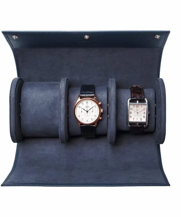 Leanschi 3 watch roll/blue leather - Bilde 4