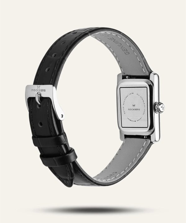 Mockberg Timeless Black Leather Silver Watch 19x28mm - MB0246 - Bilde 2