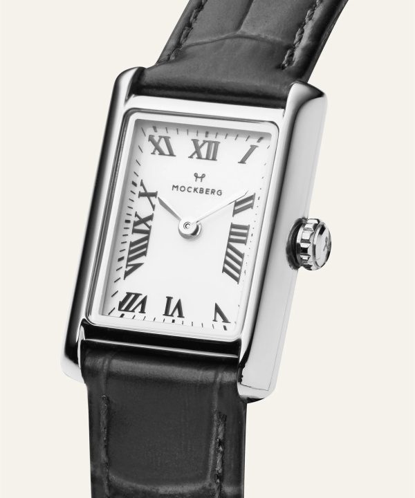 Mockberg Timeless Black Leather Silver Watch 19x28mm - MB0246 - Bilde 3