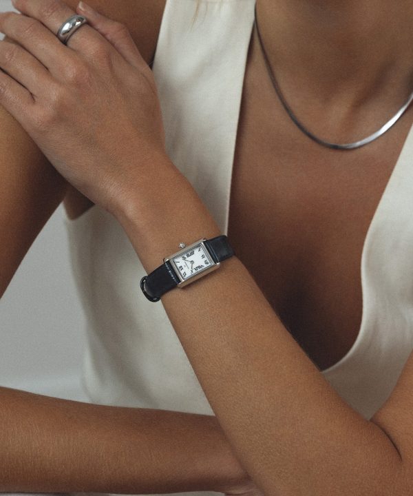Mockberg Timeless Black Leather Silver Watch 19x28mm - MB0246 - Bilde 5