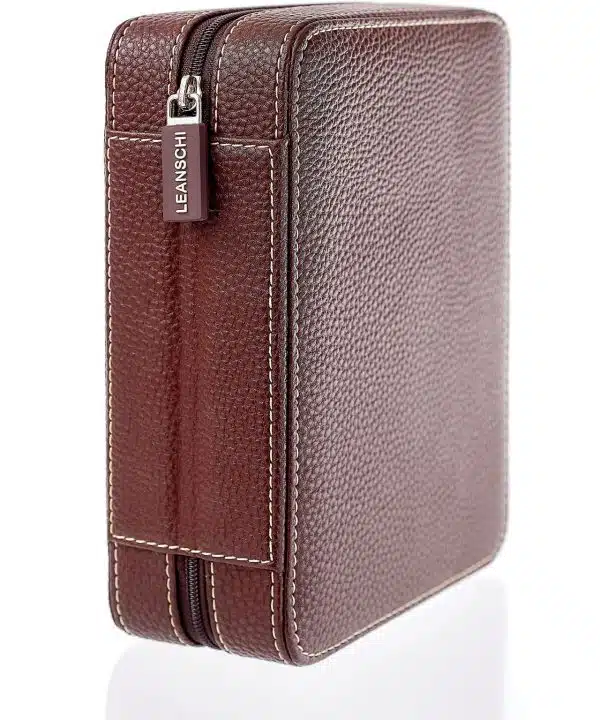 Leanschi ZIP-pouch storage | transport 4 watches | brown PU - Bilde 5
